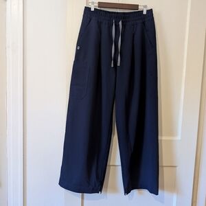 Figs Scrubs L Petite Ultra High Rise Shelby Wide Leg Pant Navy